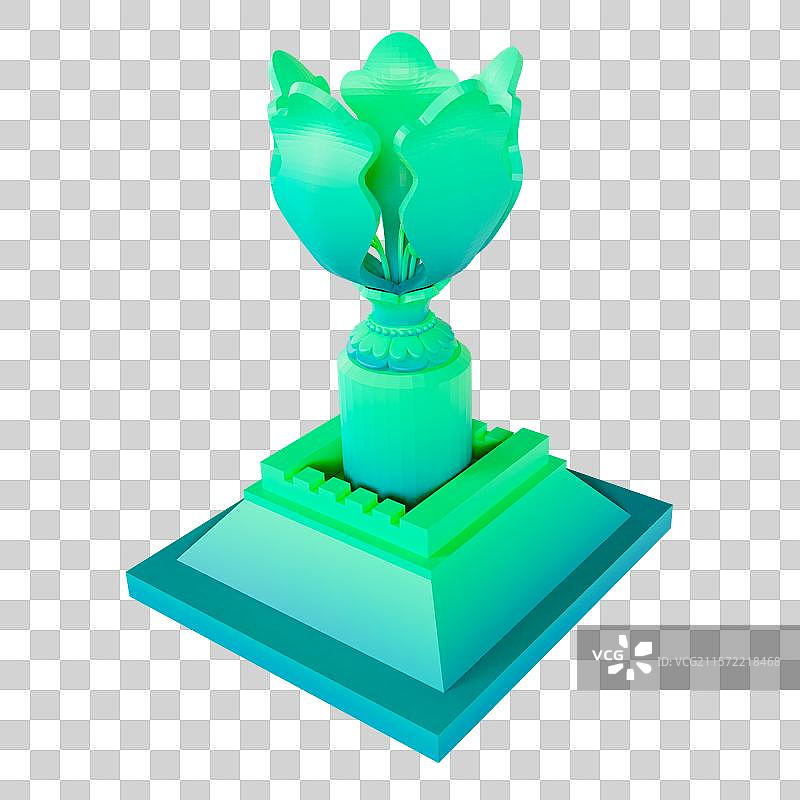 3D渲染的香港地标建筑香港金紫荆广场元素图片素材