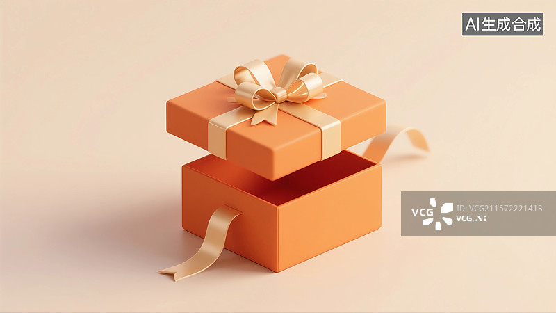 【AI数字艺术】3D渲染打开的电商节日礼物盒图片素材
