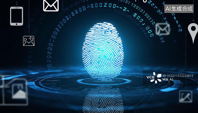 【AI数字艺术】指纹识别技术应用图片素材