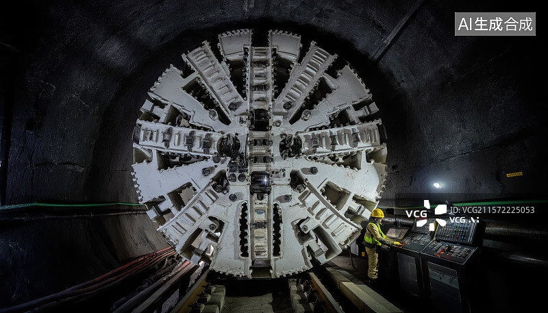 【AI数字艺术】隧道挖掘施工 盾构机图片素材