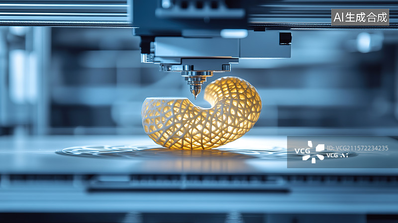 【AI数字艺术】未来实验室3D打印机工作场景图片素材