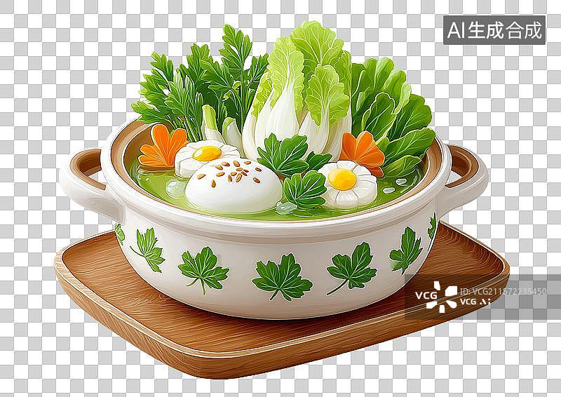 【AI数字艺术】【免抠png素材】3D卡通一锅美味的炖汤图片素材