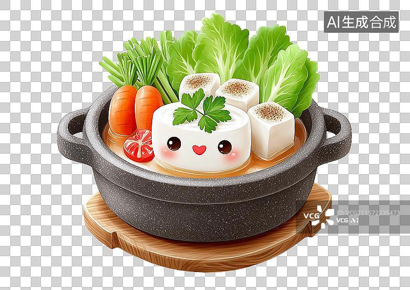 【AI数字艺术】【免抠png素材】3D卡通一锅美味的炖汤图片素材