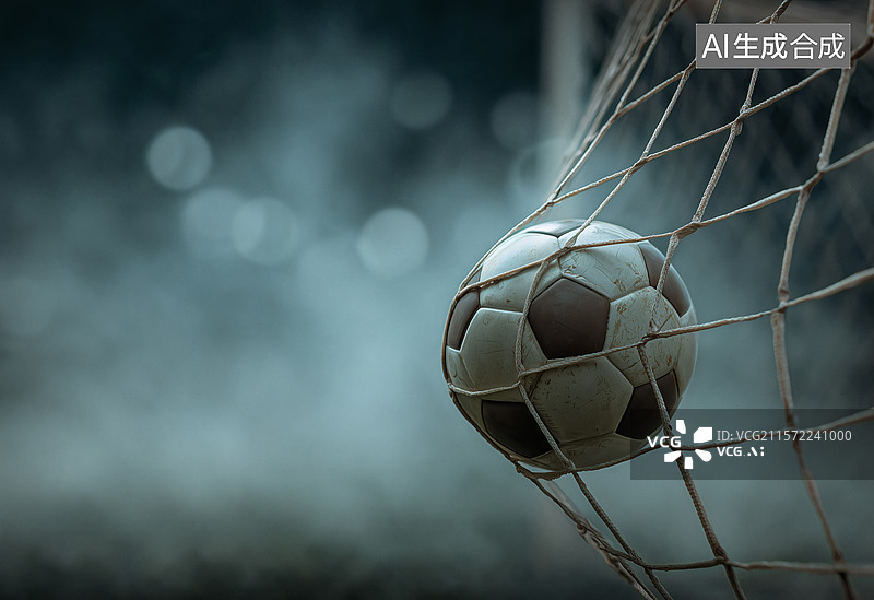 【AI数字艺术】足球进去球门成功图片素材