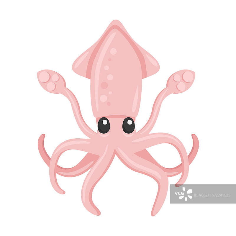 鱿鱼表情符号图标海洋动物图片素材