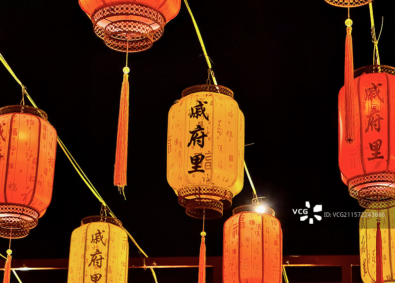 蓬莱戚继光故里正月十五花灯夜景图片素材