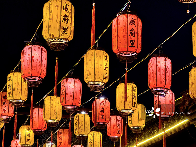 蓬莱戚继光故里正月十五花灯夜景图片素材