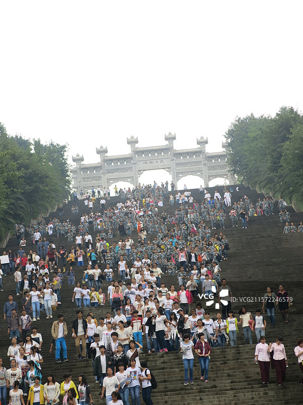 重庆市云阳县世界地质公园登高登云梯万步梯登高健身图片素材