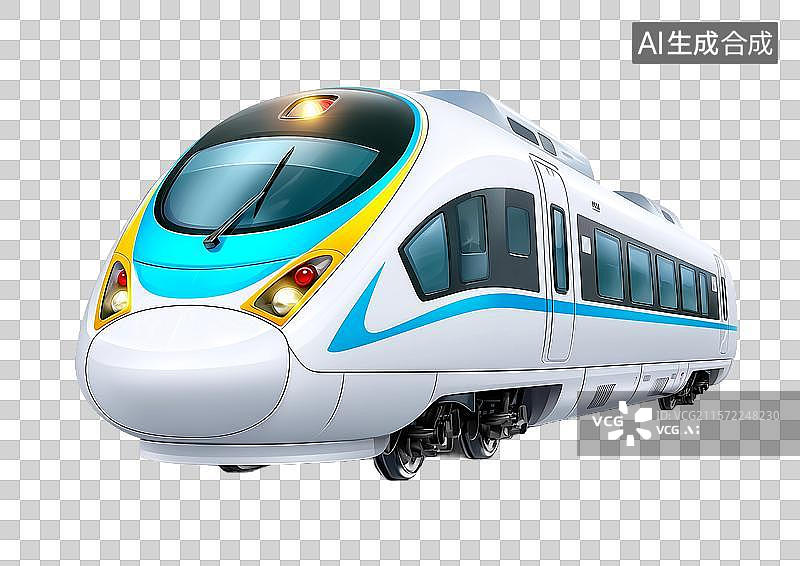 【AI数字艺术】【免抠png素材】一辆3D卡通地铁列车图片素材