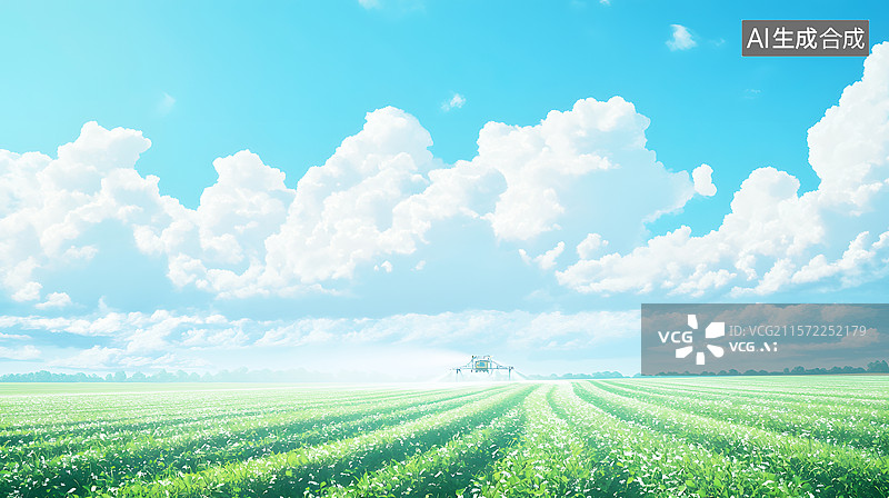 【AI数字艺术】AIGC：无人机农田施肥 智慧农业  农业科技图片素材