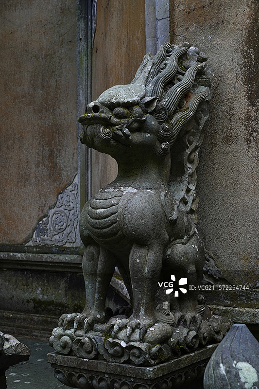 舟山普陀山法雨禅寺神兽雕塑图片素材
