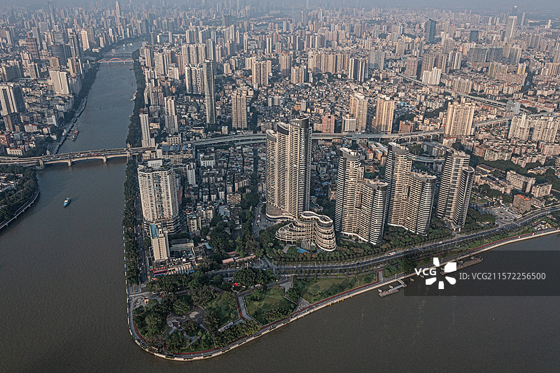 广州海珠区天誉半岛花园航拍图片素材