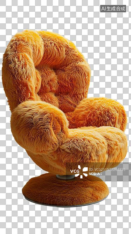 【AI数字艺术】毛茸茸的趣味单人沙发  创意感十足的扶手椅图片素材