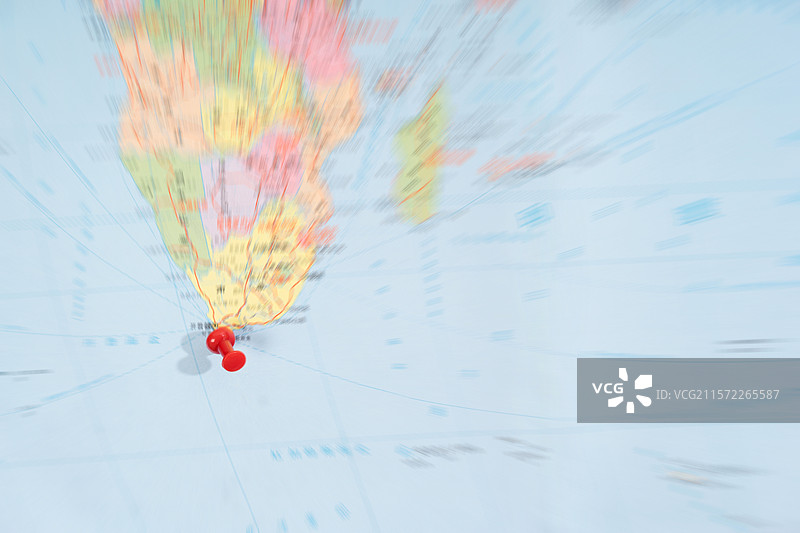 地图和图钉图片素材