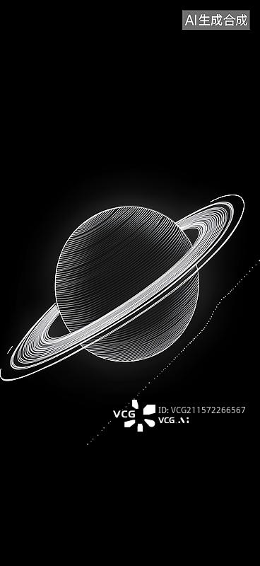 【AI数字艺术】土星的壮丽景象图片素材