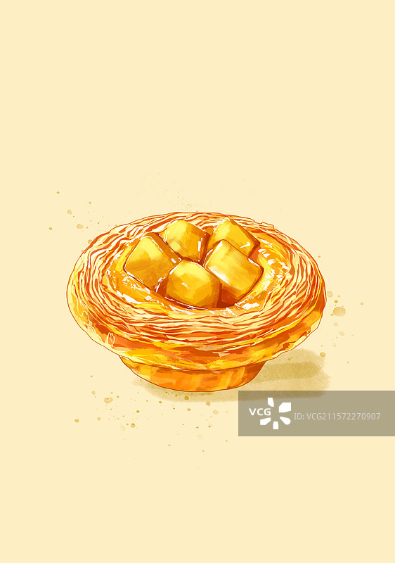 手绘蛋挞插画海报图片素材