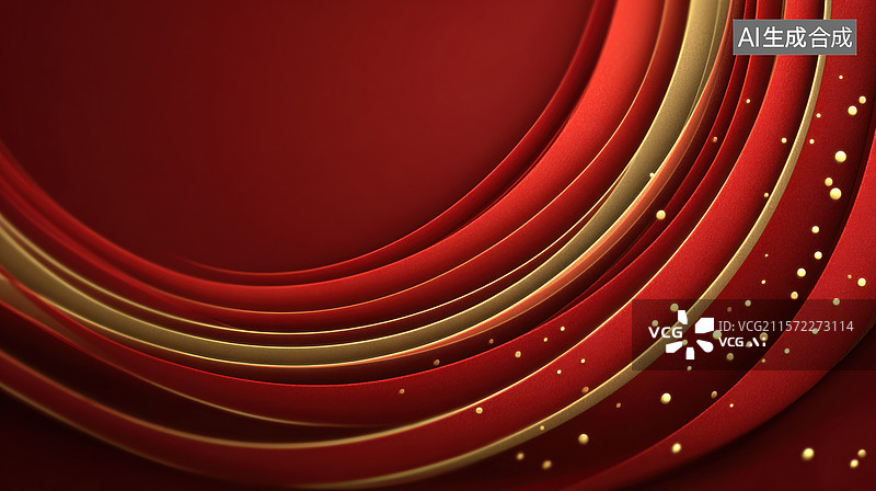 【AI数字艺术】金红配色大气背景图片素材