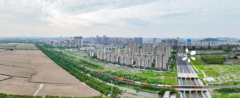 航拍昆山城区风光图片素材