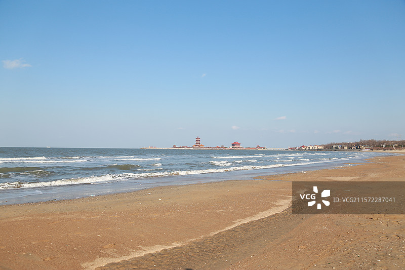 山东蓬莱八仙渡景区远眺图片素材