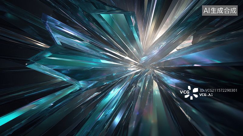 【AI数字艺术】抽象几何形状的光效背景图片素材