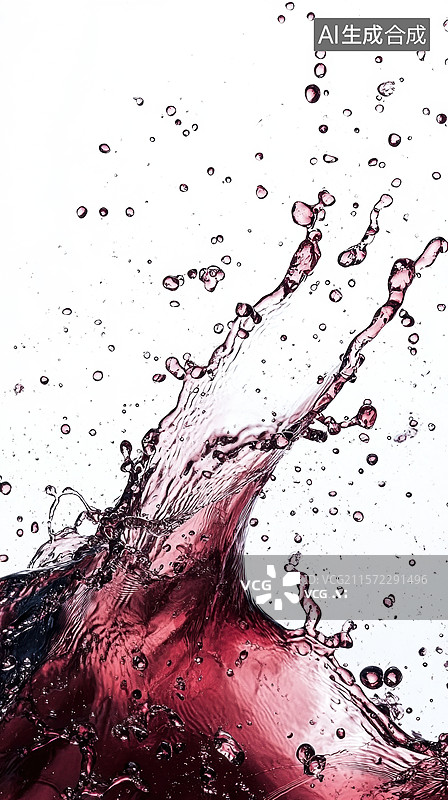 【AI数字艺术】红色液体飞溅图片素材