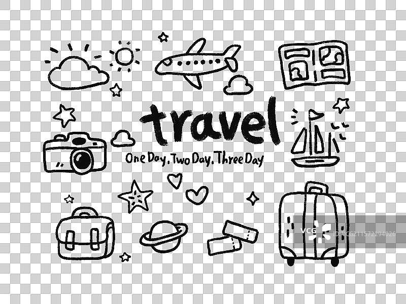 涂鸦度假旅游元素图片素材