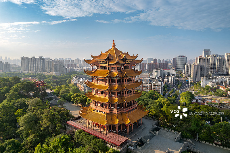 航拍武汉黄鹤楼图片素材