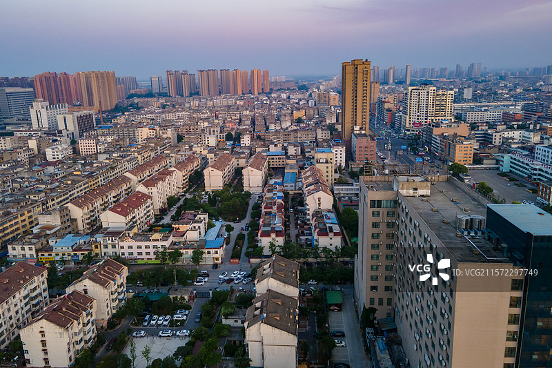 航拍安徽省亳州市涡阳县城市风光图片素材