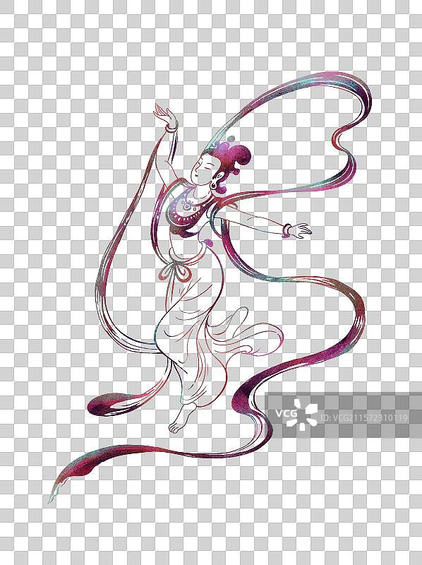 手绘敦煌飞天免抠元素图片素材