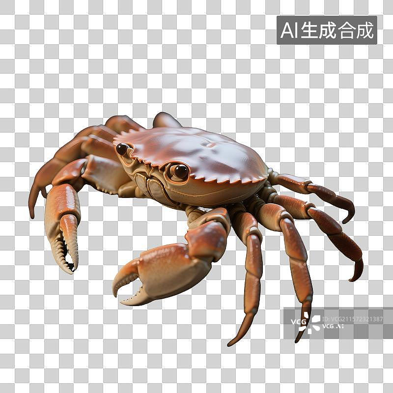 【AI数字艺术】3D建模渲染的黑色背景螃蟹图像图片素材