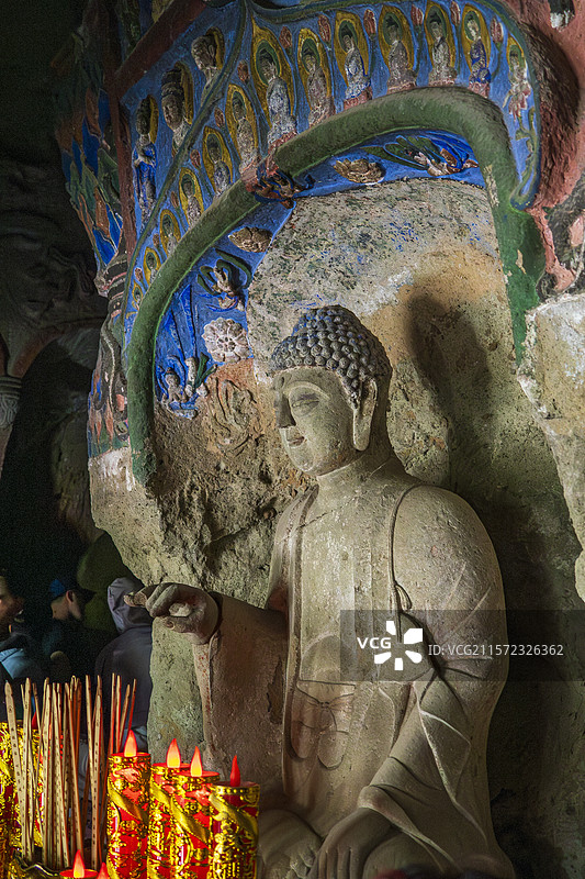 辽宁义县万佛堂石窟图片素材