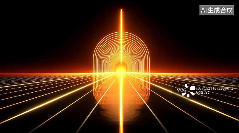 【AI数字艺术】高速公路上的光轨图片素材