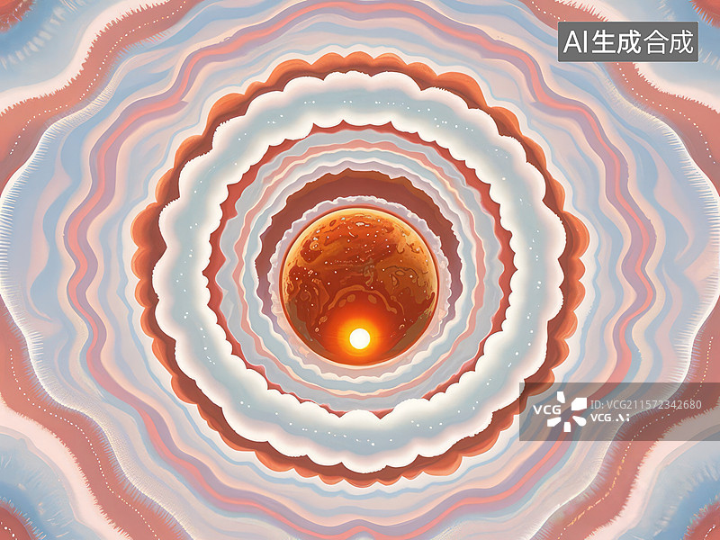 【AI数字艺术】螺旋光环中的光芒图片素材