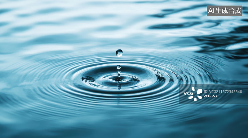 【AI数字艺术】清新水波纹蓝色背景图片素材