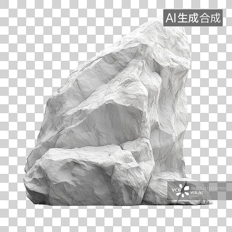 【AI数字艺术】单块白色岩石的特写图片素材