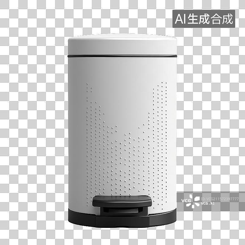 【AI数字艺术】白色带点纹垃圾桶图片素材