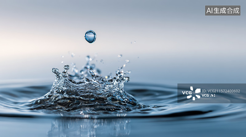 【AI数字艺术】水滴落下溅起的水花图片素材