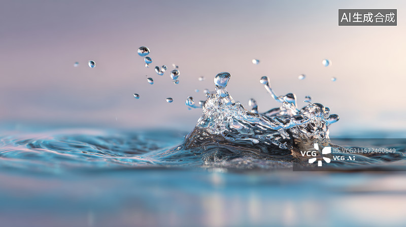 【AI数字艺术】水滴落下溅起的水花图片素材