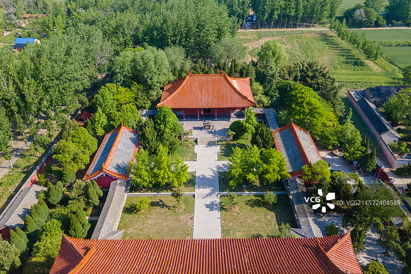 航拍安徽省亳州市涡阳县天静宫风光图片素材