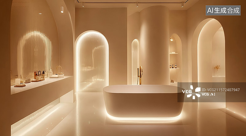 【AI数字艺术】现代简约浴室设计图片素材