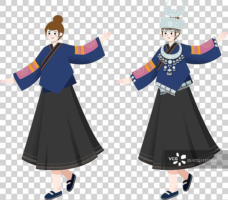 苗族传统服饰女孩跳舞图片素材