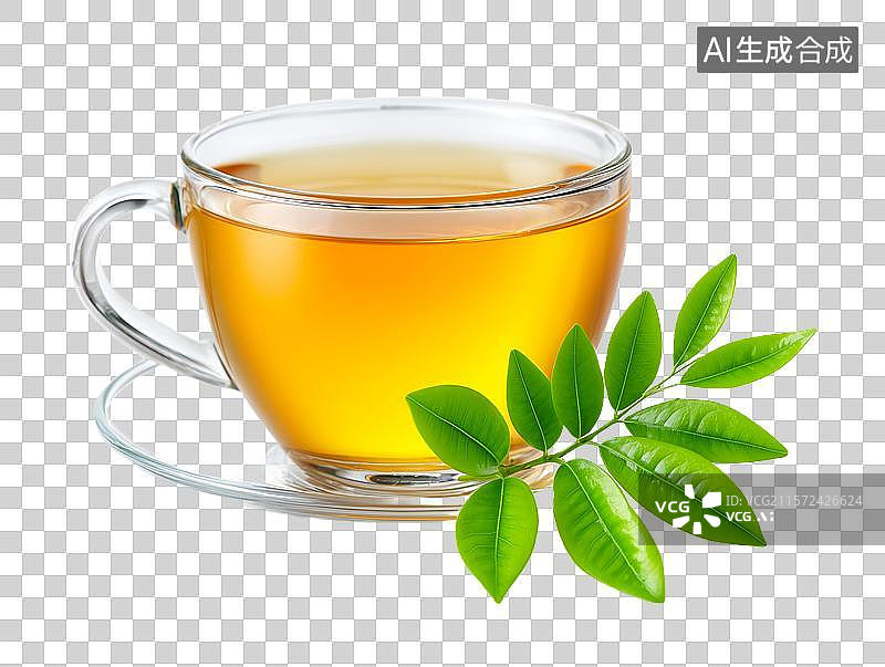 【AI数字艺术】【免抠png素材】玻璃杯里盛满茶水图片素材