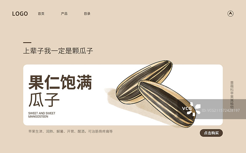 瓜子创意海报设计模板图片素材