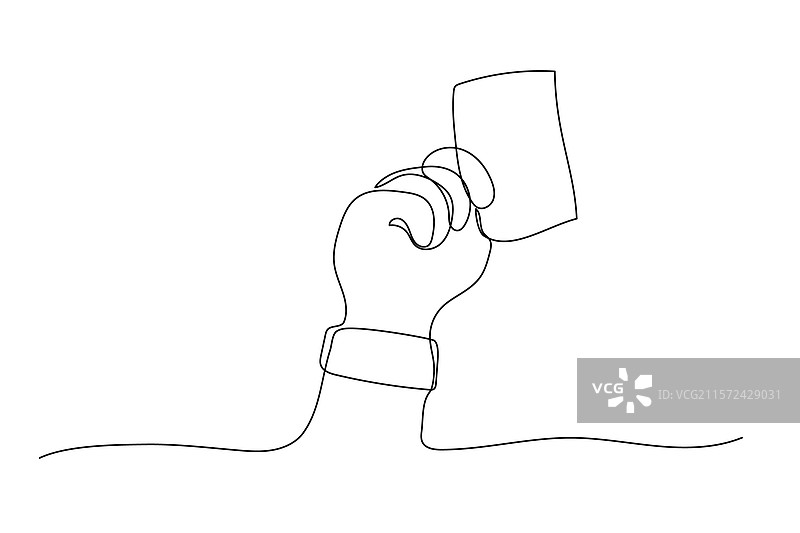 一行手握卡片的涂鸦图片素材