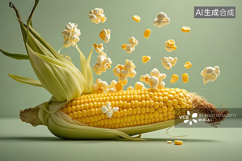 【AI数字艺术】玉米与爆米花图片素材