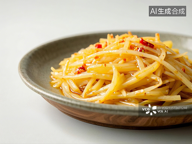 【AI数字艺术】一碟酸溜土豆丝图片素材