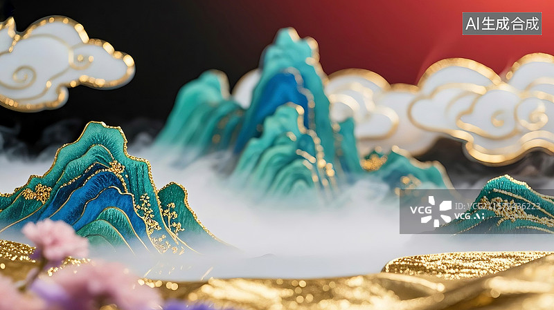 【AI数字艺术】中国山水图片素材