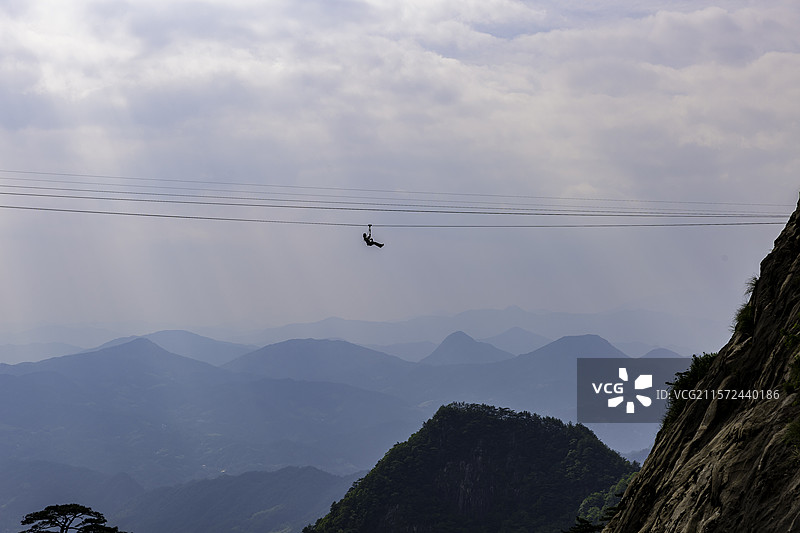 安徽岳西县明堂山高空飞梭图片素材