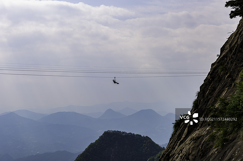 安徽岳西县明堂山高空飞梭图片素材