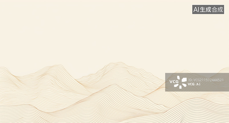 【AI数字艺术】线条勾勒的山峦景观图片素材